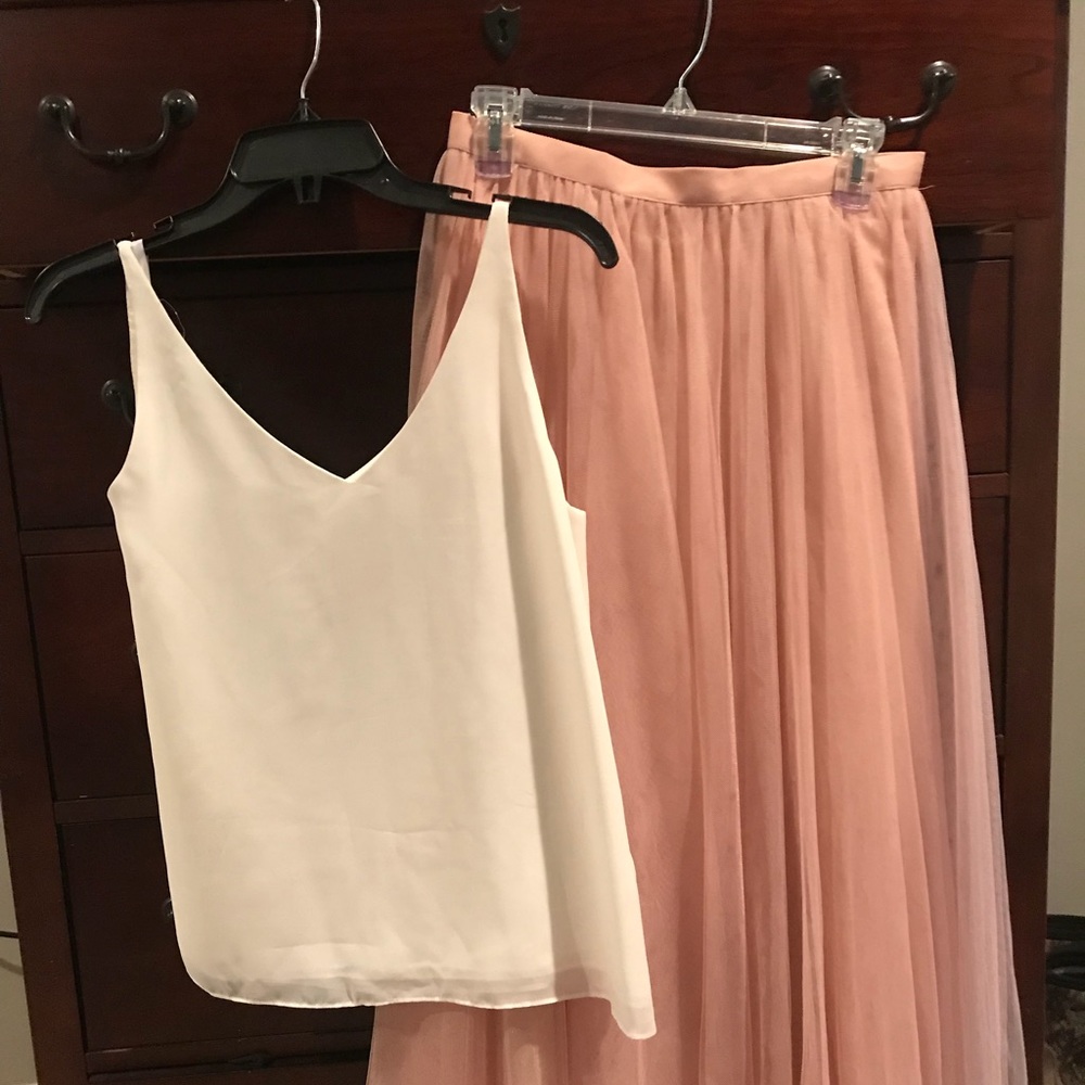 Revelry bridesmaid skirt and top